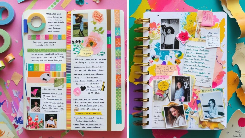 pictures on diy journalling and pictures on messy journalling