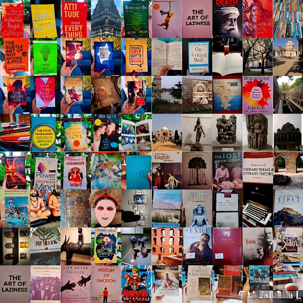 books collage